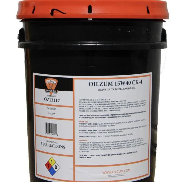 Oilzum 15W40 Heavy Duty Engine Oil 5 Gallon Container